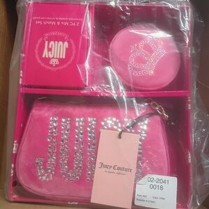 Juicy Couture Pink Velvet Wristlet Set